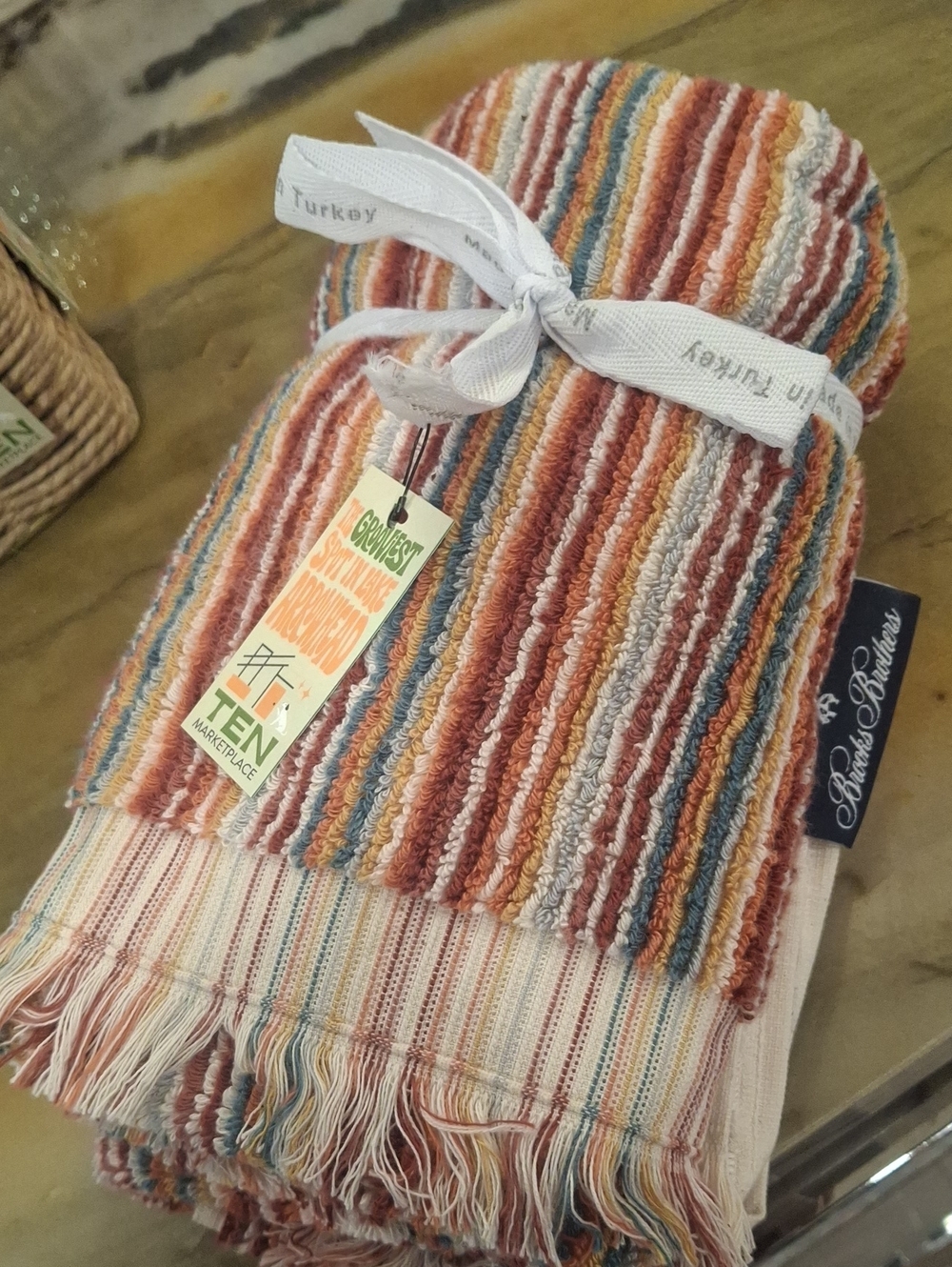 Set Of 2 Striped Multicolor Kitchen Towel Set